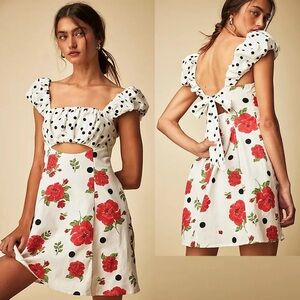 Free People Printed Bom Bom Mini Dress